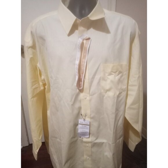 Roundtree & Yorke Gold Label Non Iron EZ NWT Yellow Dress Shirt 19 36/37 (3XL) - Picture 1 of 12